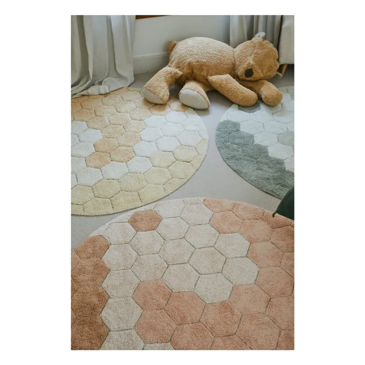 Lorena Canals Tapis rond Honeycomb | Rose