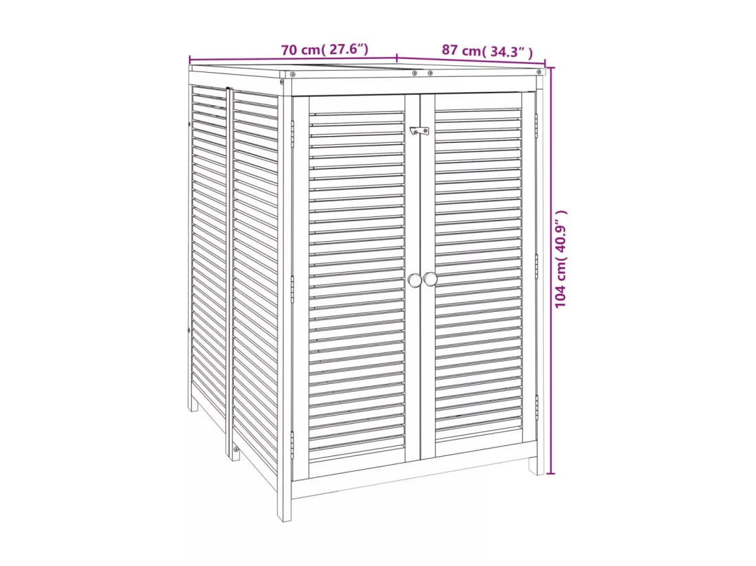 Boîte de rangement de jardin 70x87x104 cm bois massif d'acacia