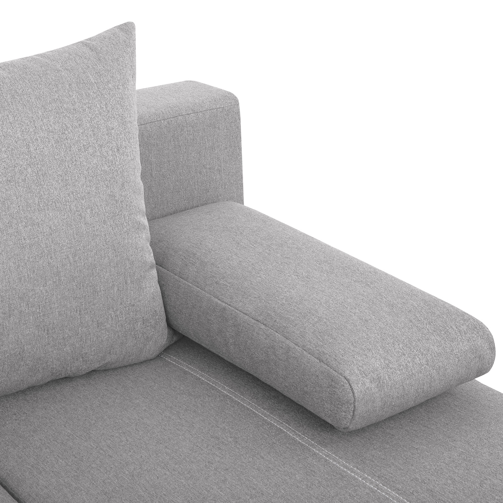 Ecksofa - grau - Webstoff - Liegefunktion und Staukasten