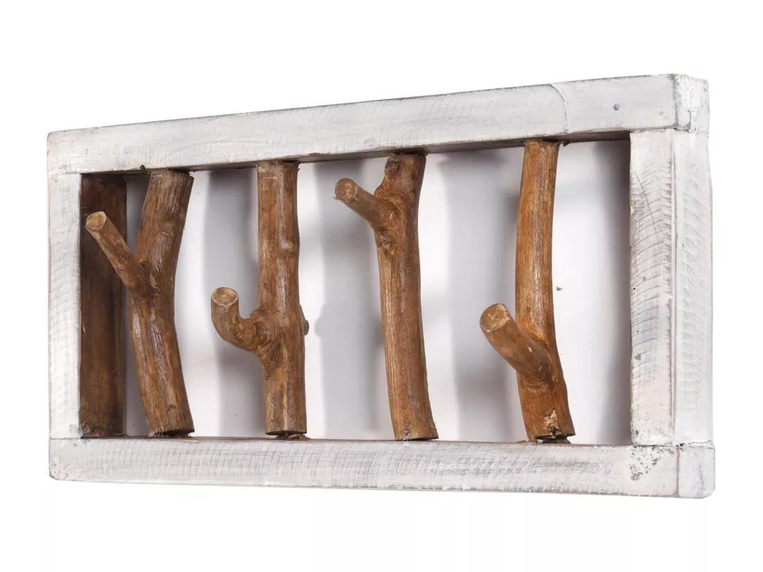 PORTE-MANTEAU MURAL LIMB bois flotté 05 weiß-natur