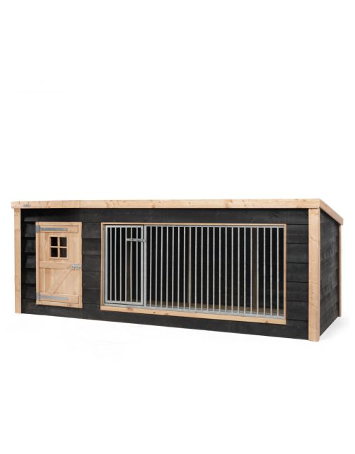 Voldux Hondenkennel Reno Xl - Hondenhok - 342x130x132 cm Zwart