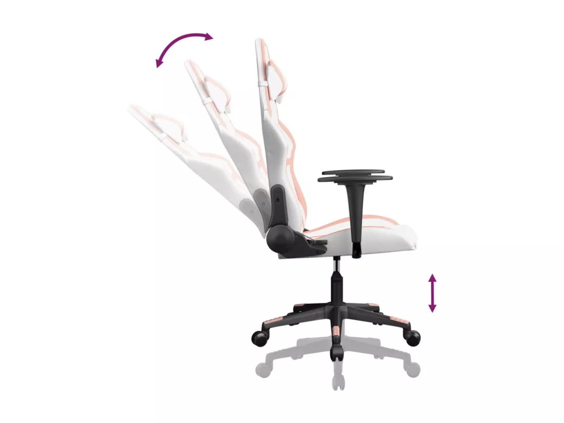 Chaise de jeu Blanc et rose Similicuir