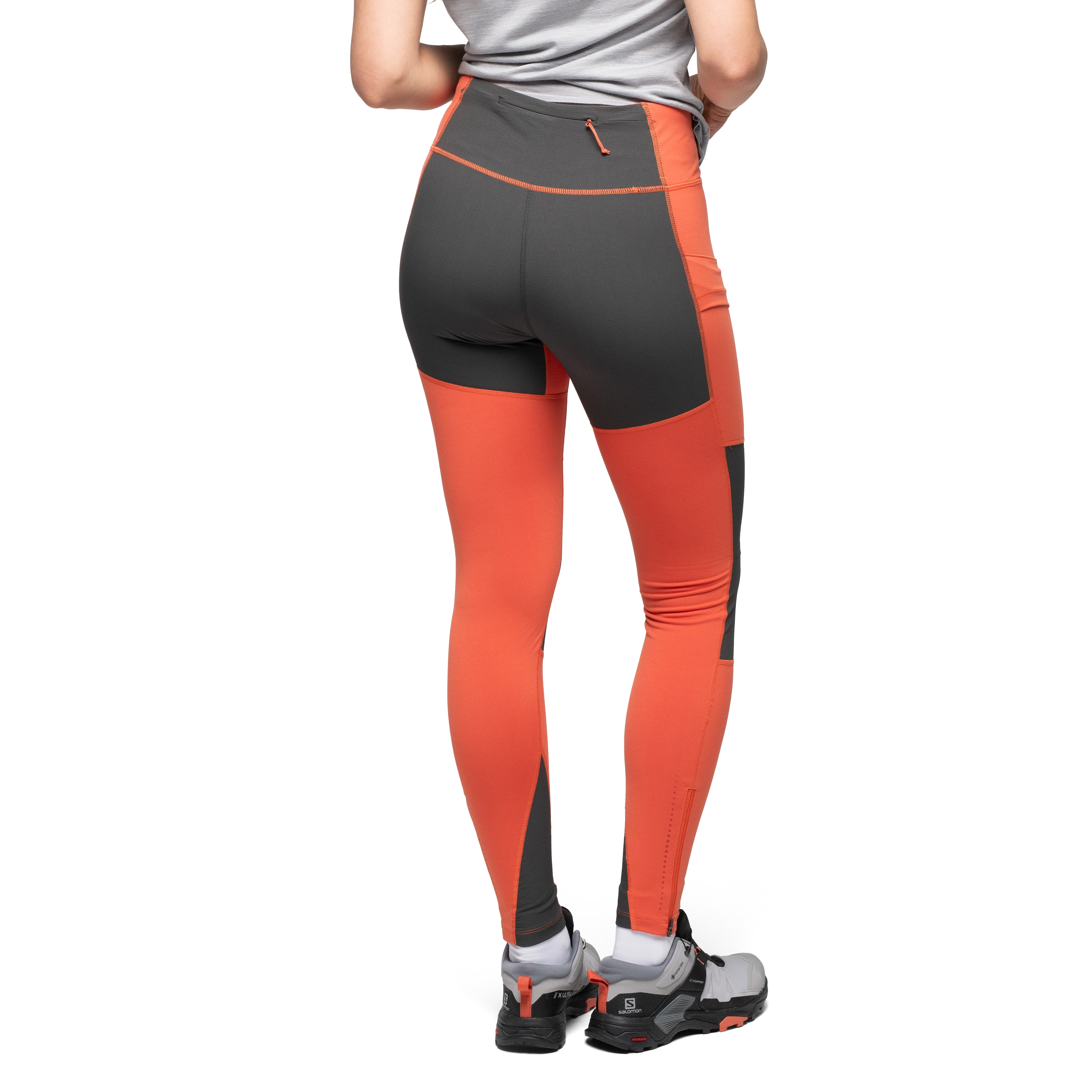 Fløyen Outdoor Tights Women Brick / Solid Charcoal