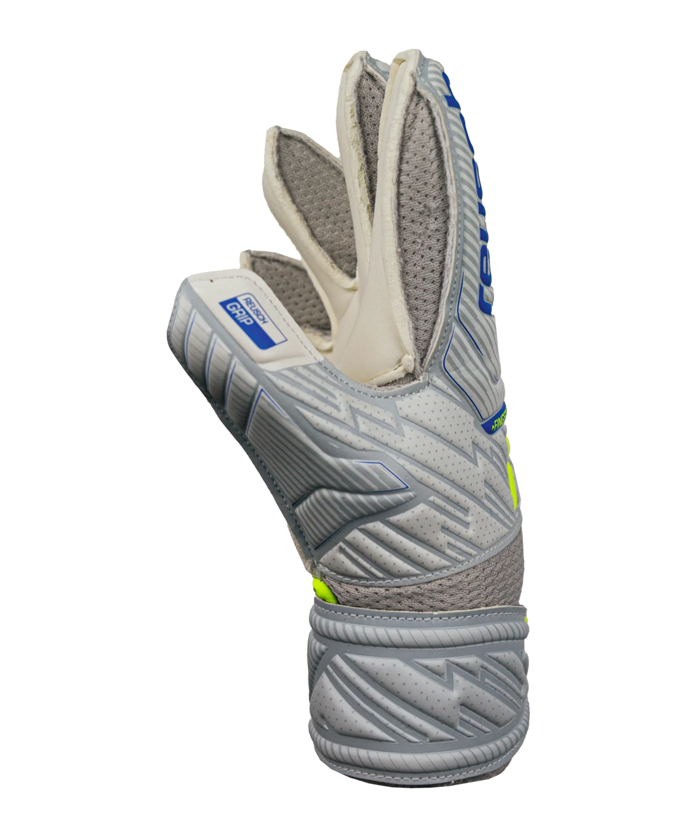 Reusch Attrakt Grip Finger Support TW-Handschuh Junior Grau Gelb F6016