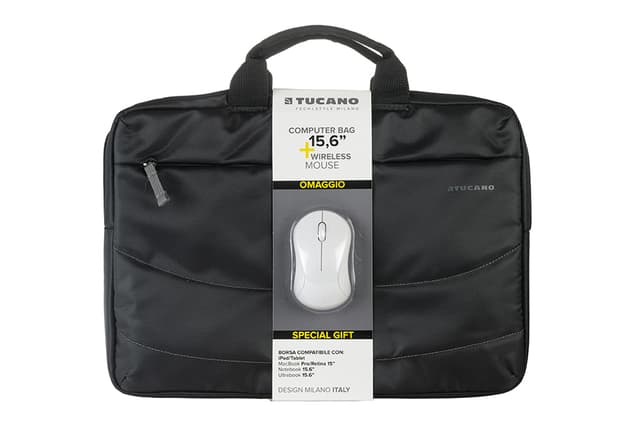 Tucano Bundle 15,6” notebook-taske med mus, sort