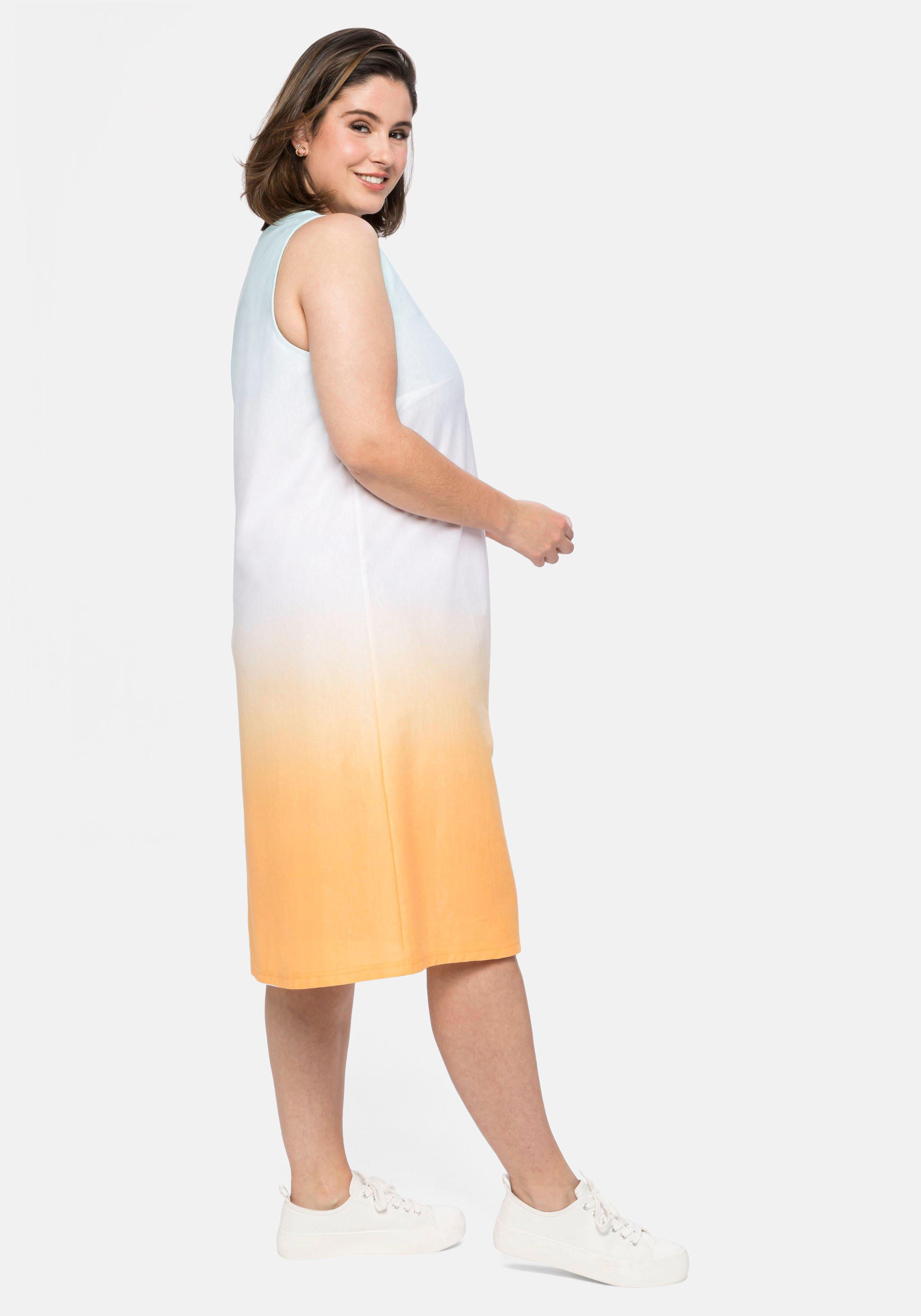 Ärmelloses Shirtkleid in Batik-Optik, in A-Linie