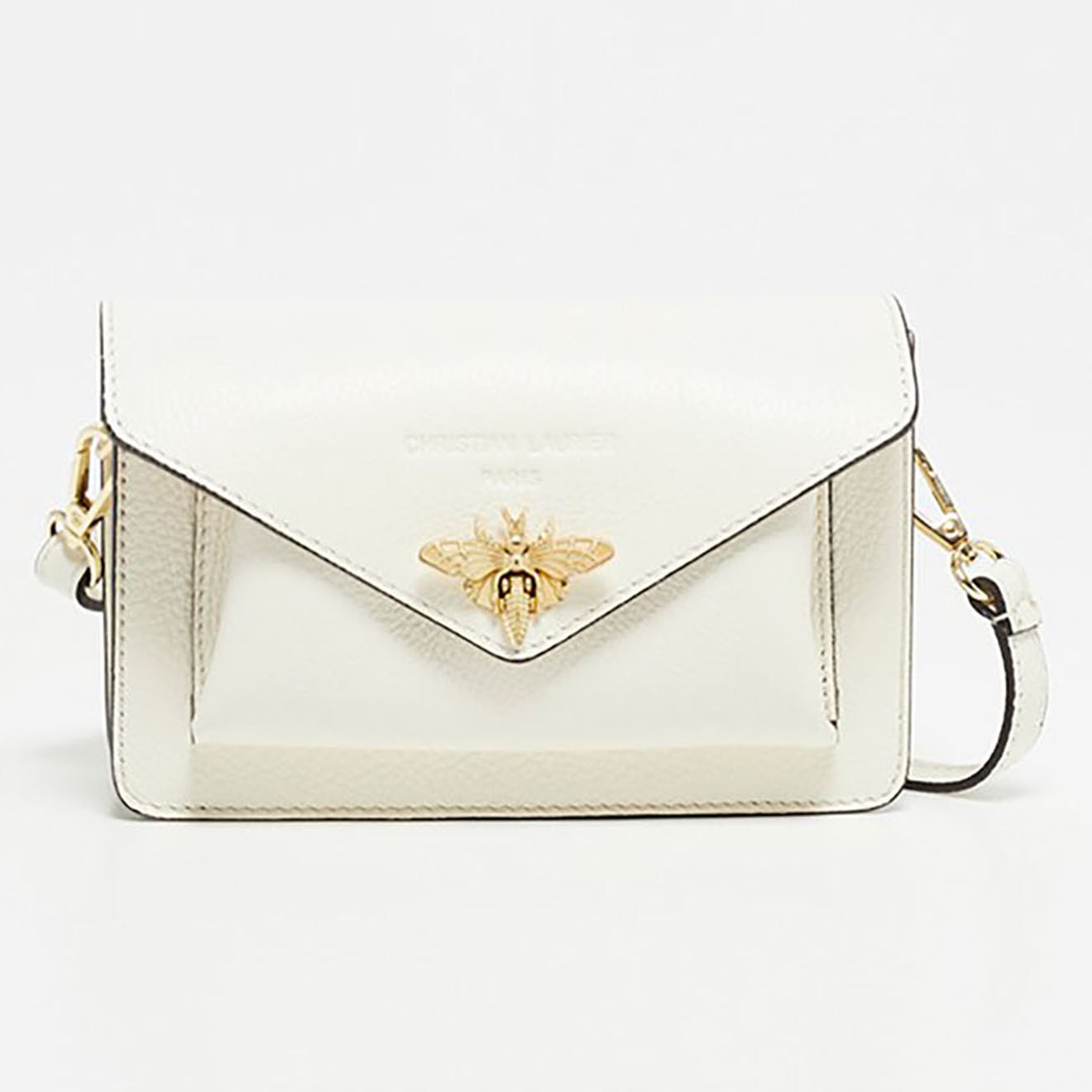 Christian Laurier Sac bandoulière en Cuir Roxane blanc cassé - 20x12x5.5 cm