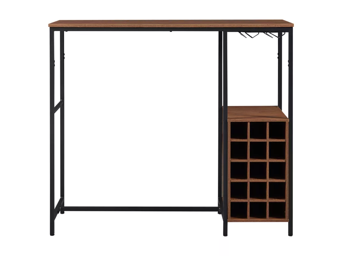 Table de bar Trøndelag 120 x 40 x 105 cm noir effet noyer [en.casa]