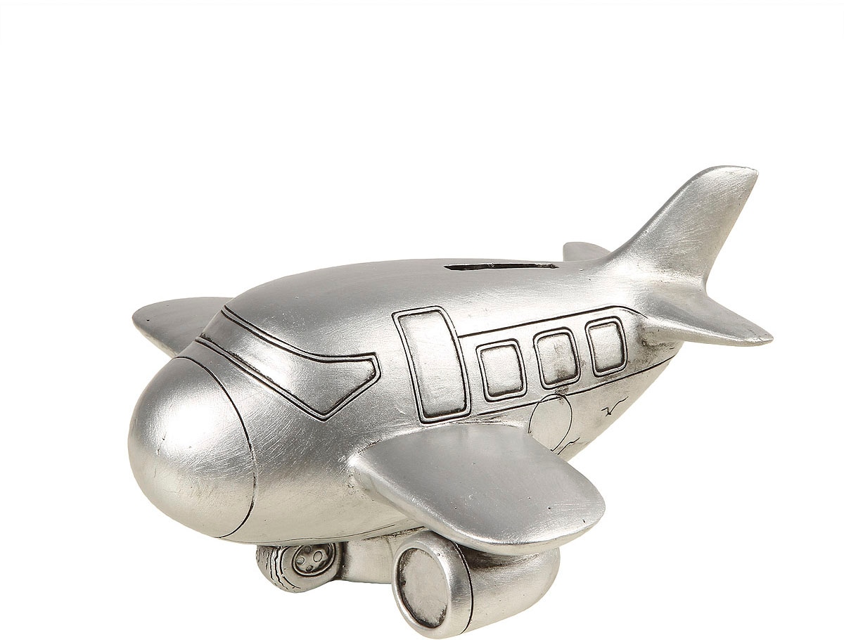 Ambiente Haus Spardose »Flugzeug, silberfarben« Sparschwein, Retro-Design, ideales Geschenk