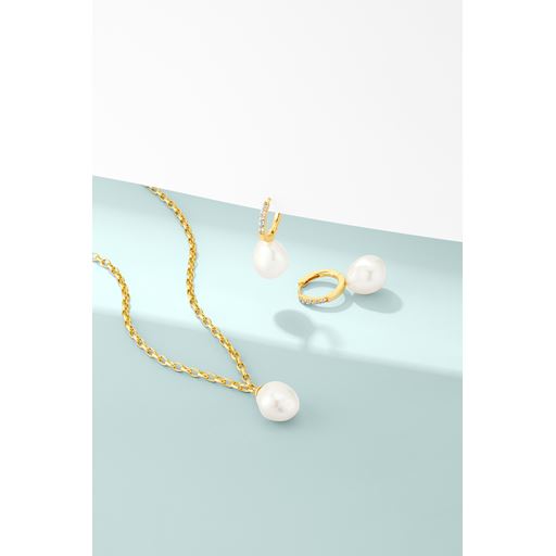 Sif Jakobs Jewellery Padua Uno Øreringe,  18 C Gold Plated/Pearl/White