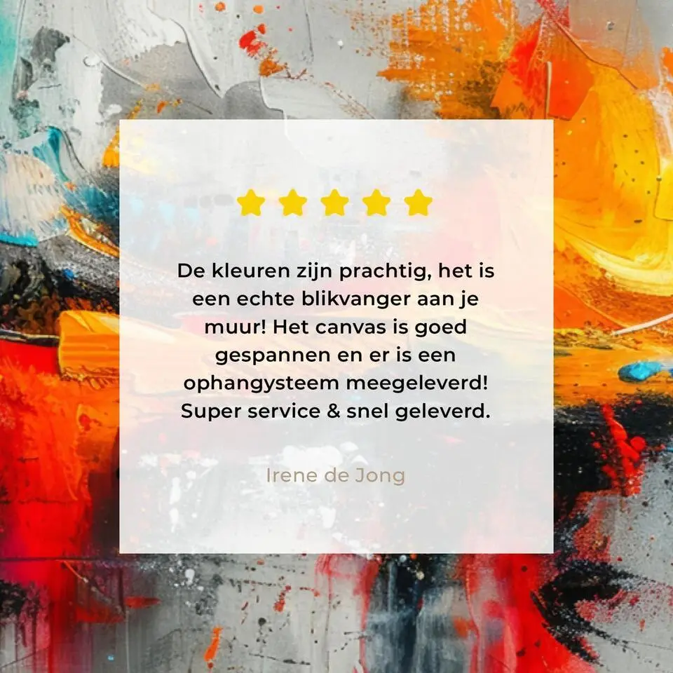 MuchoWow Canvas Schilderij 90x60cm Moderne kunst Oranje Grijs