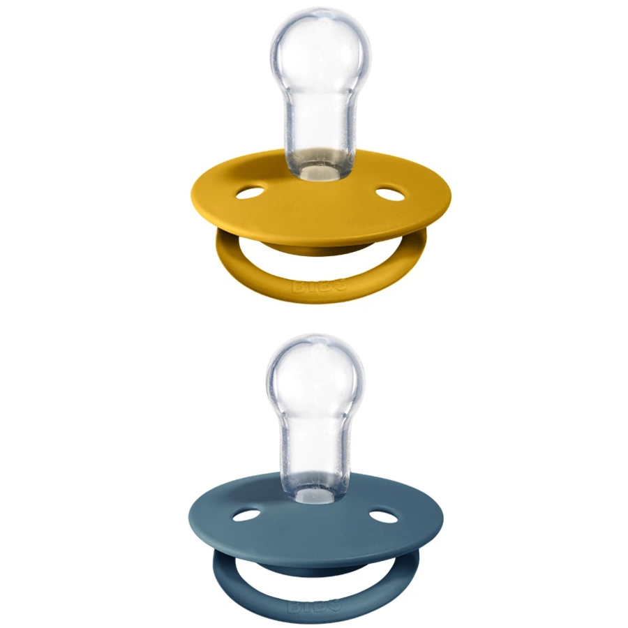 BIBS® Schnuller De Lux Mustard  Petrol 0-36 Monate, 2 Stk.