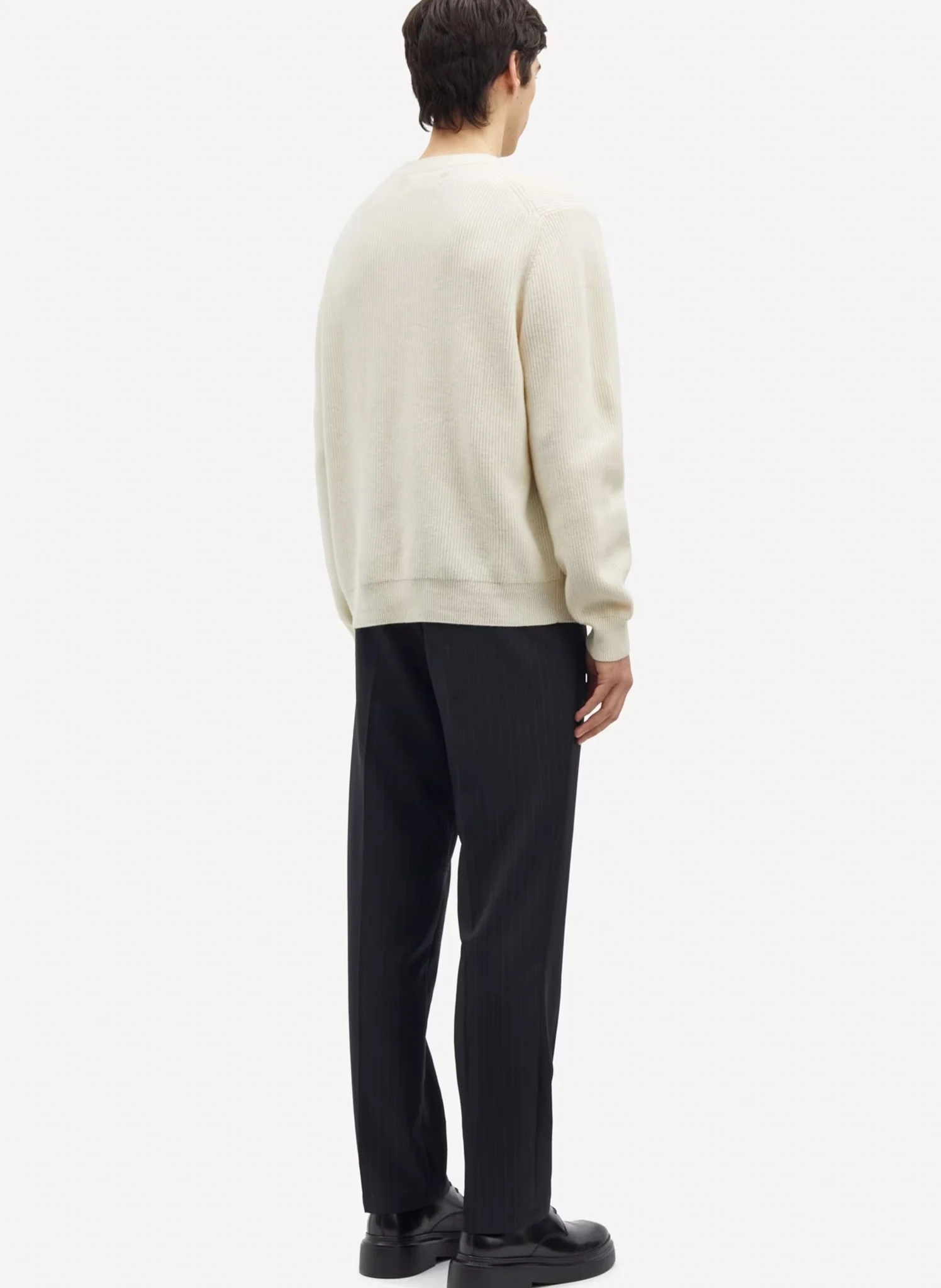 SAISAKS - Pull col rond en laine | Blanc