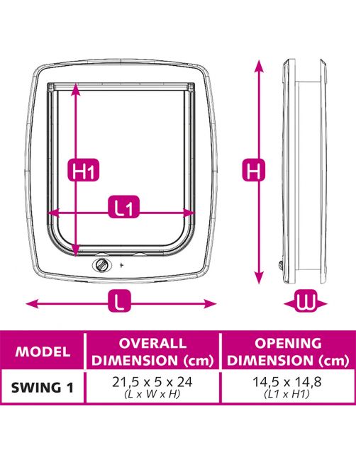 Ferplast Dierenluik Swing Wit - Kattenluik