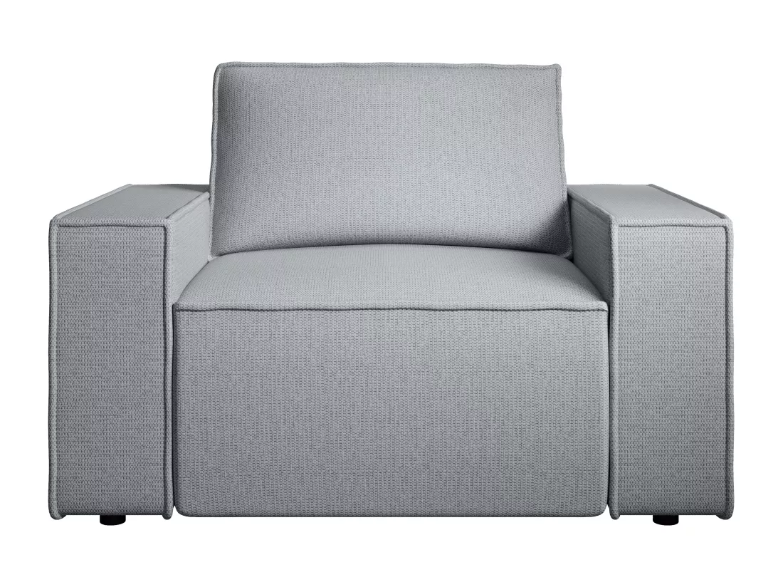 Fauteuil en tissu texturé gris AMELIA