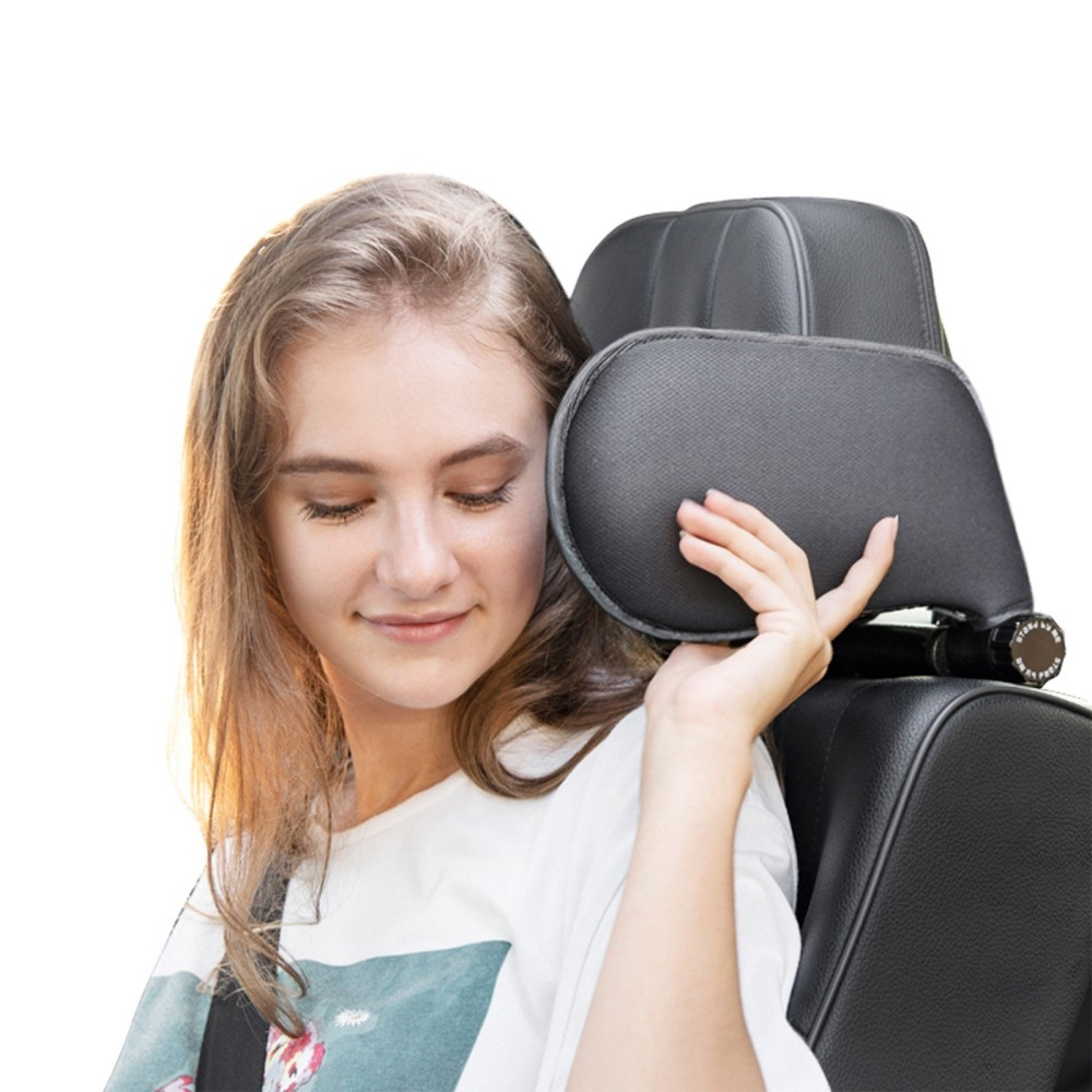Autositz Kopfstütze KFZ Auto Nackenkissen 360° Grad Verstellbar Erwachsene / Kinder - Schwarz