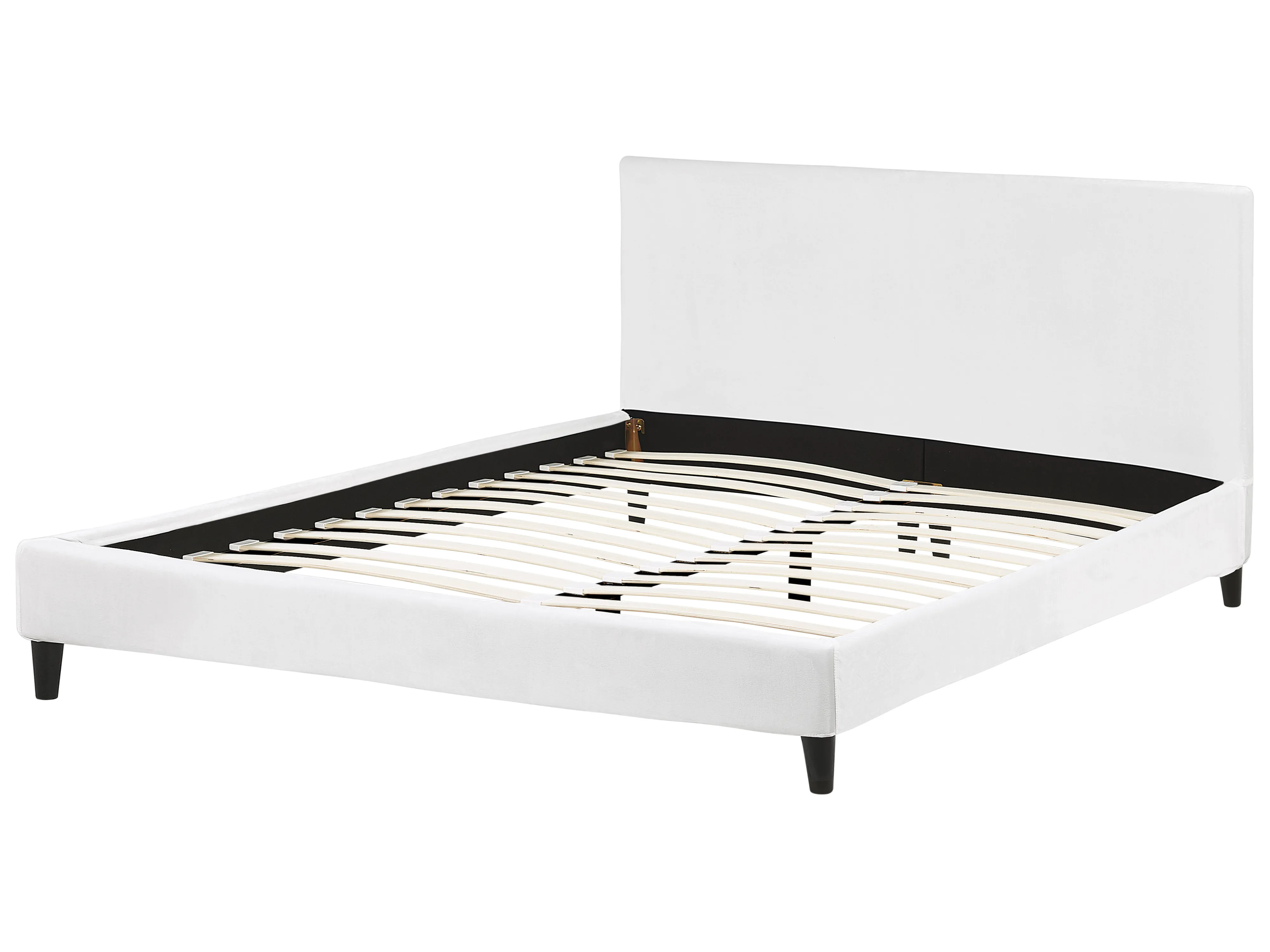 Bed Fluweel FITOU 180 x 200 cm Wit
