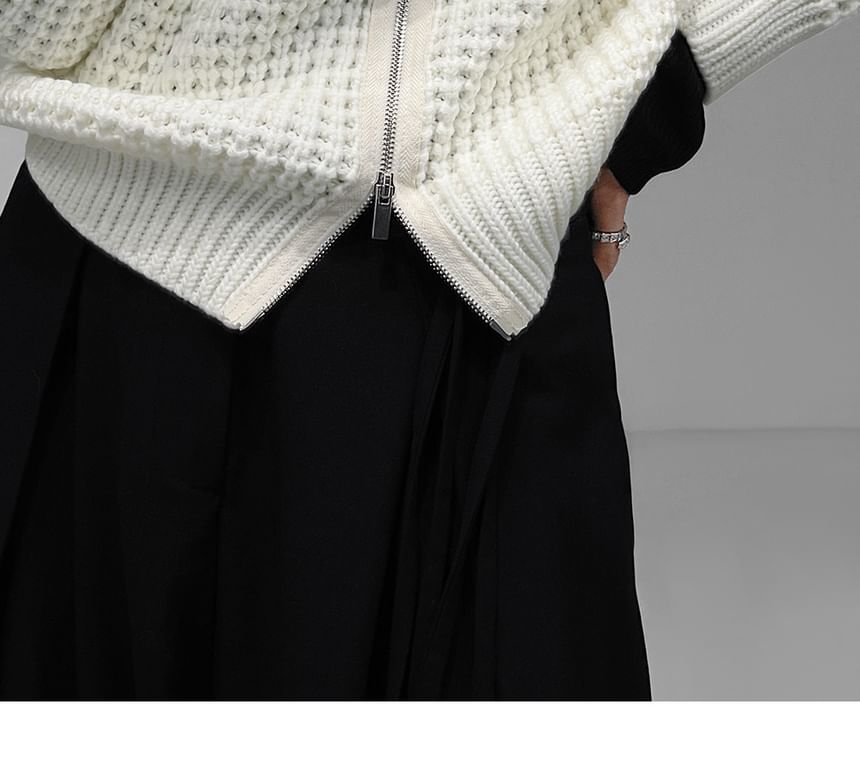 Savenne - Effen Cardigan met Opstaande Kraag en Rits