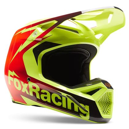 Casque cross Fox V1 STATK 2024 - Rouge / Jaune