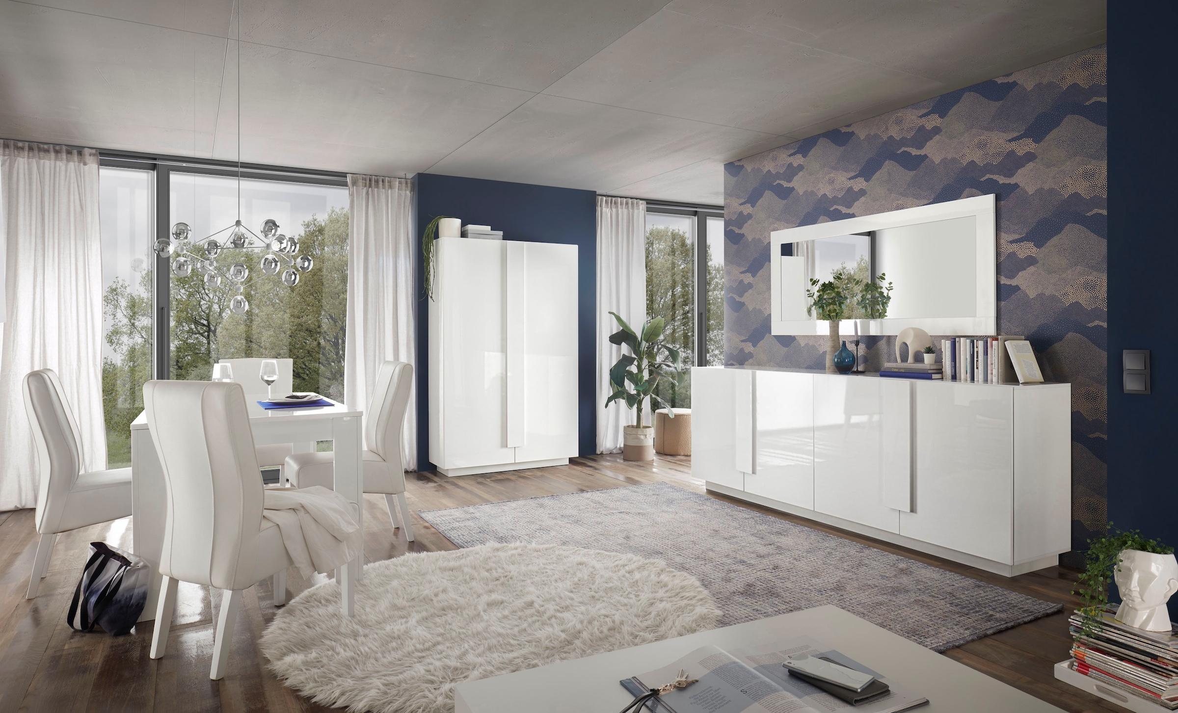 INOSIGN Sideboard »Jupiter, Breite 241 cm, Kommode 4 Türen - Soft Closing, Anrichte« moderne Griffblende, FSC®, cleveres Stauraumkonzept