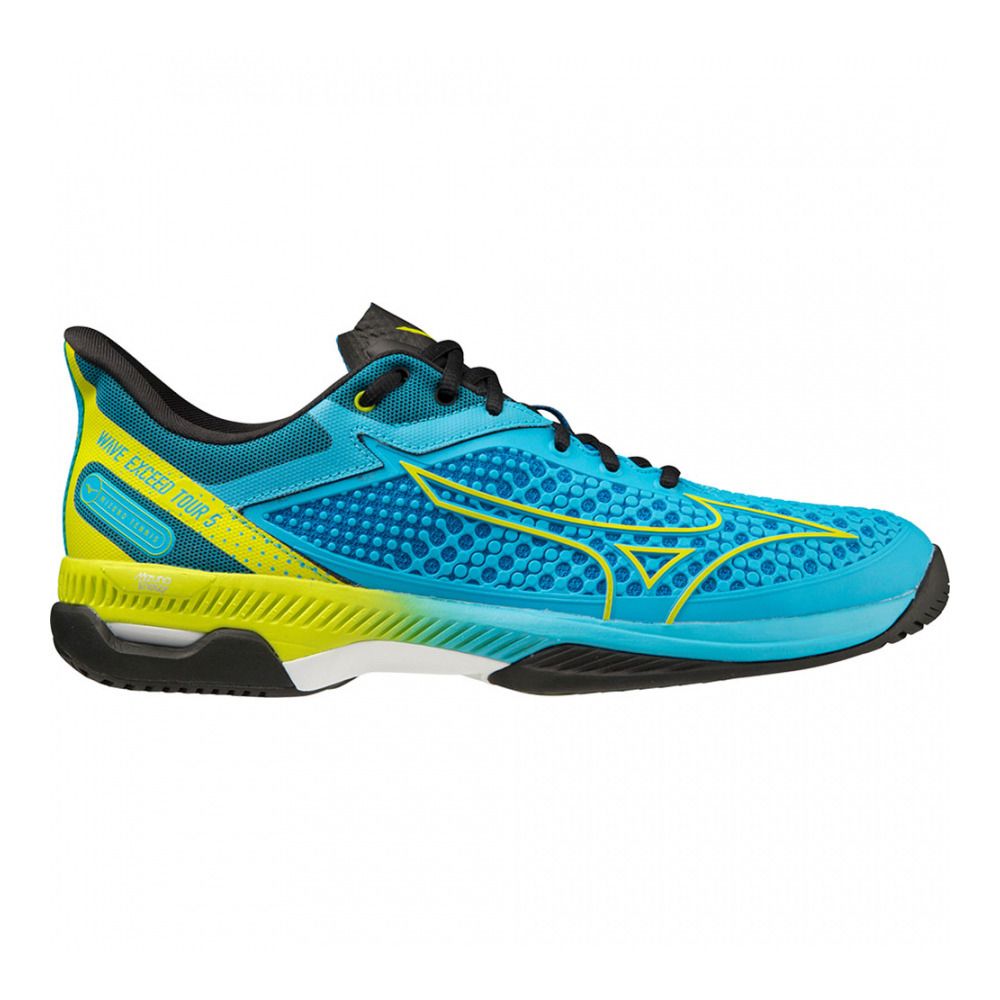 Mizuno WAVE EXCEED TOUR 5 AC - Chaussures tennis jet blue/bolt(neon)/black