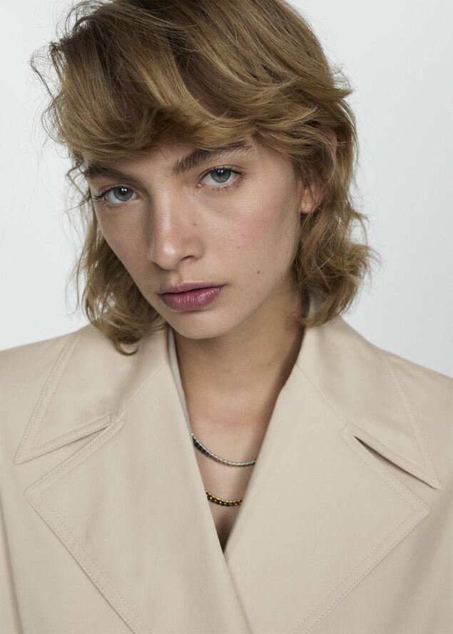 MANGO Double-button trench coat Light beige