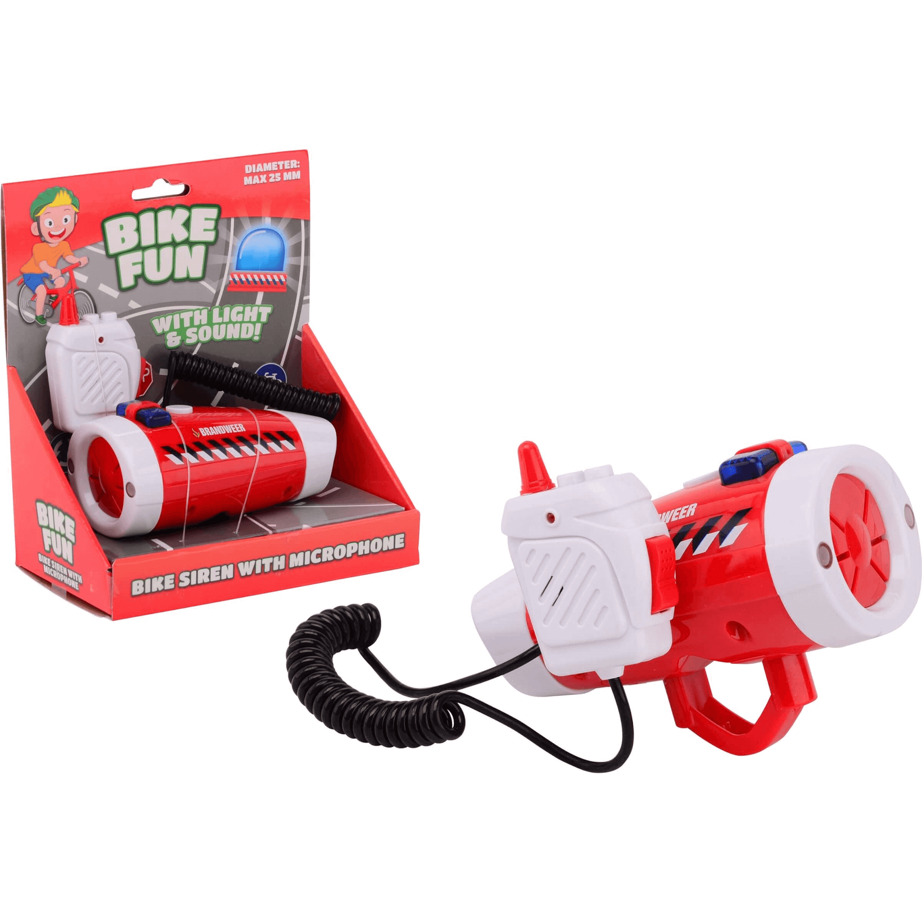 Bike Fun Brandweer Sirene met Lamp en Microfoon