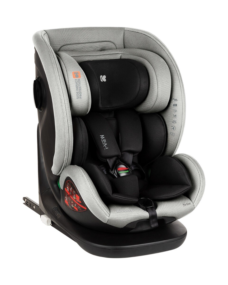 Kikkaboo Kindersitz i-View i-Size (40-150cm) Isofix Top Tether 360-Grad-Drehung hellgrau