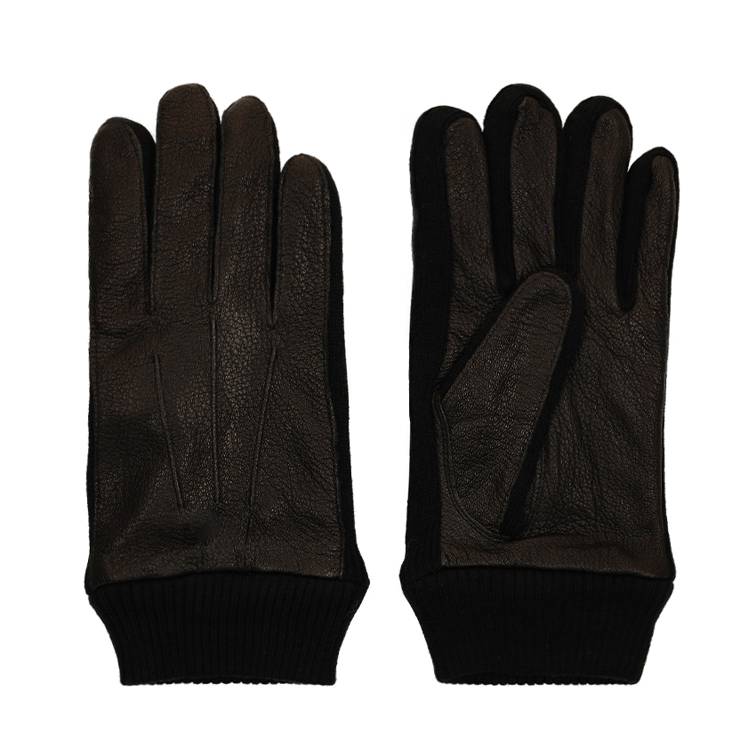 Zwarte leren heren handschoenen