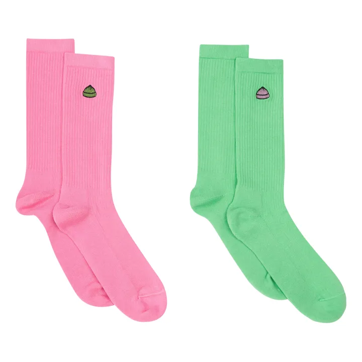 Le Bonnet Amsterdam Lot de 2 Chaussettes | Rose bonbon