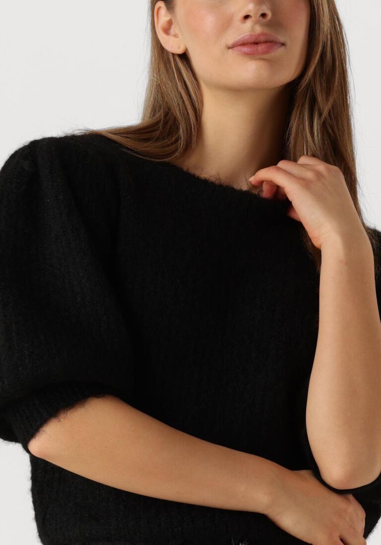 zwarte co'couture trui coralie bow rib knit