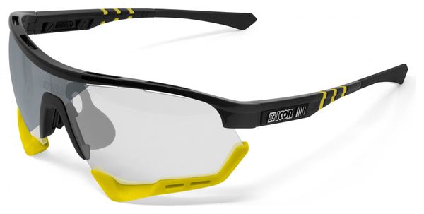 Scicon Sports Aerotech SCN XT Photochromic XL Lunettes De Soleil De Performance Sportive (Miroir Argenté Scnxt Photocromique/Luminosité Noire)