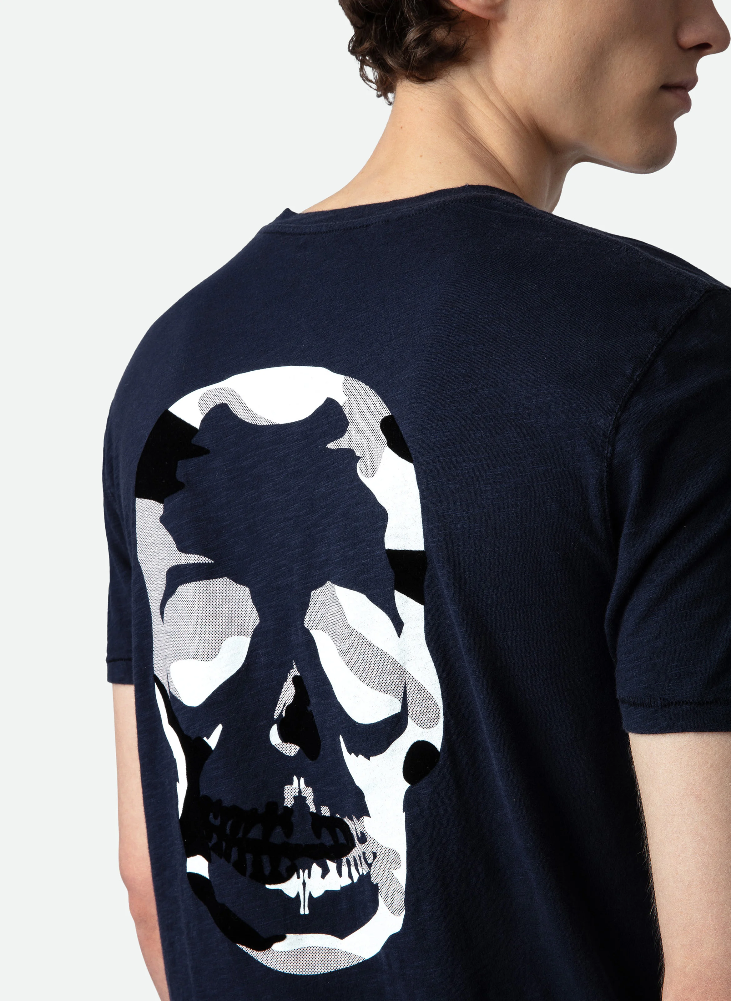STOCKHOLM - Tee-shirt col rond regular-fit en coton | Bleu