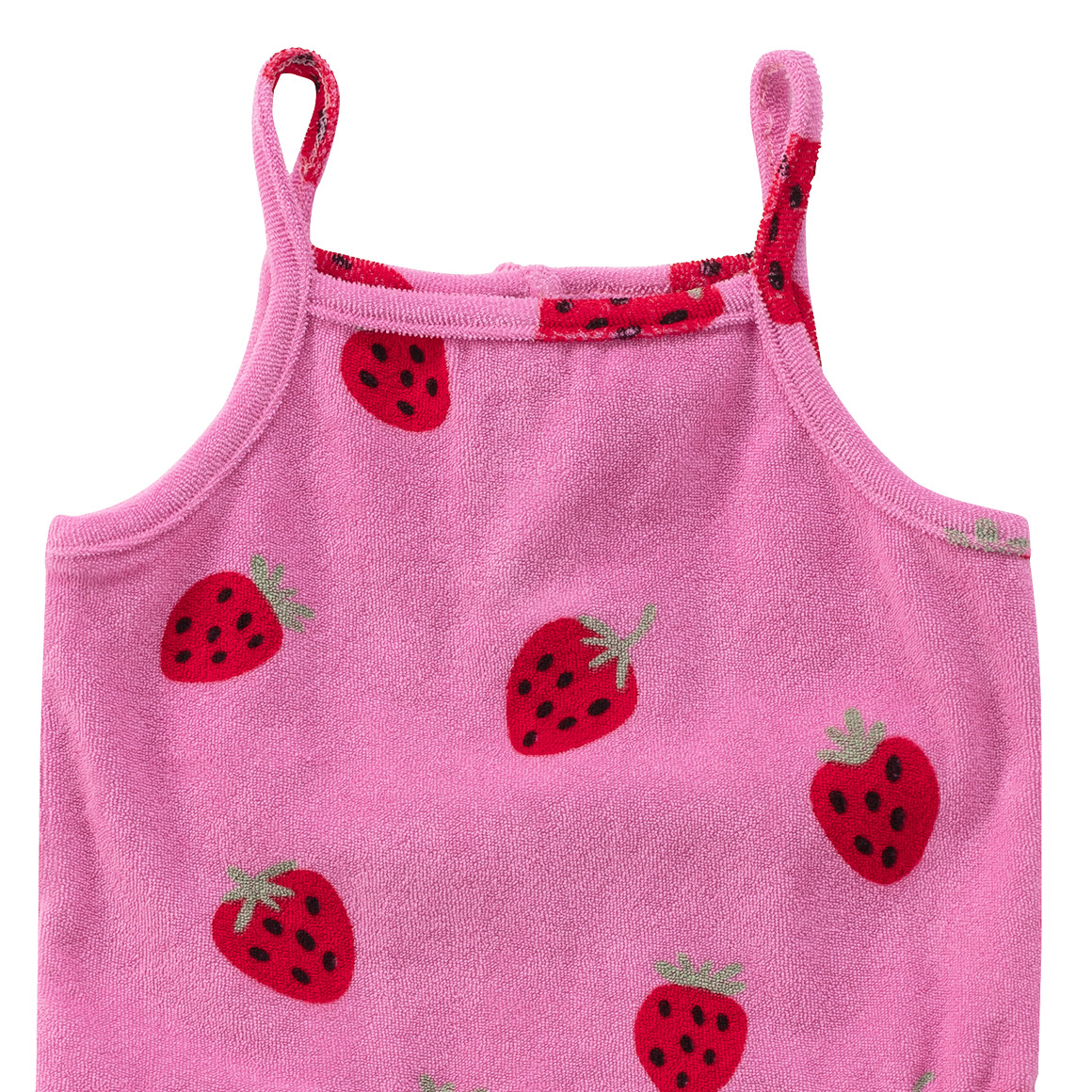 Topomini Baby Jumpsuit mit Erdbeeren pink