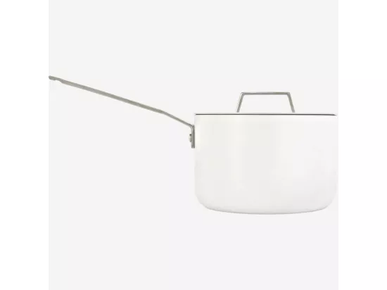 HABITAT - Casserole avec couvercle 18 cm en aluminium extérieur blanc et revêtement intérieur céramique - Denver II