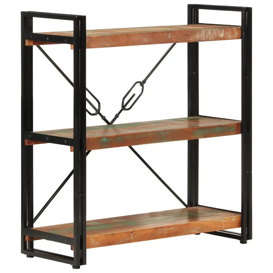 vidaXL - Boekenkast 3-laags - Multikleur - Gerecycled hout - 77 x 30 x 80 cm