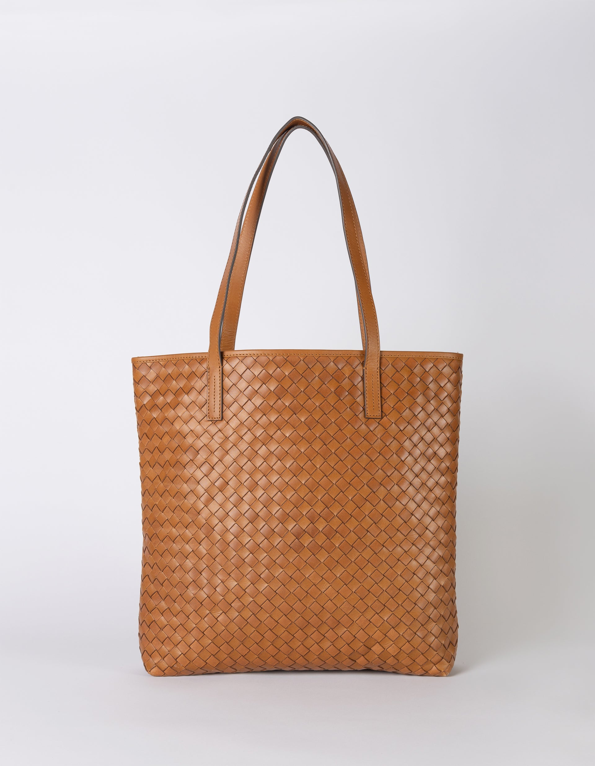 Georgia -  Cognac Woven Classic Leather