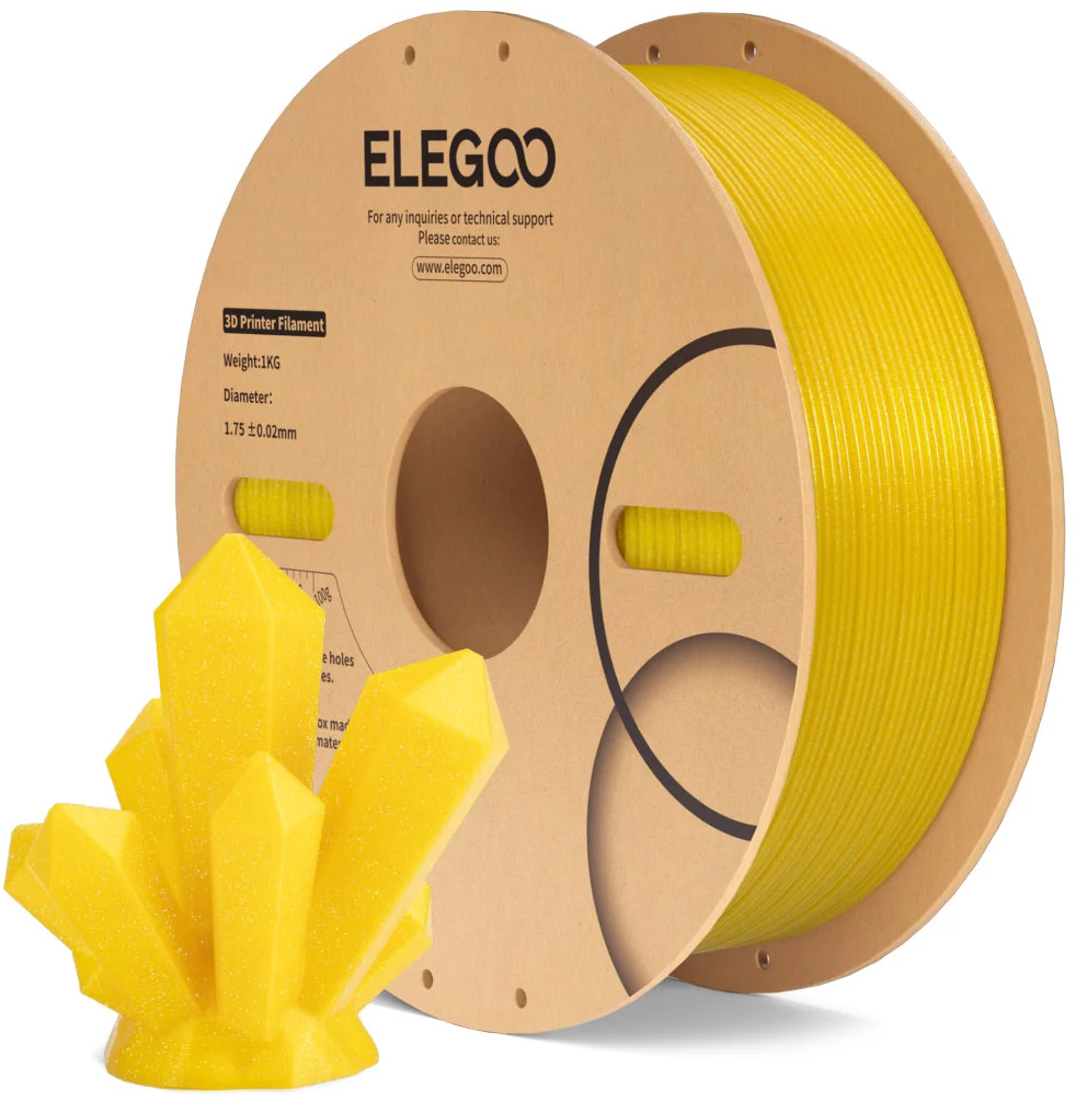 Elegoo  PLA Sparkle Gold, 1,75 mm / 1000 g    PLA Filament mit funkelndem Glanzeffekt in Gold