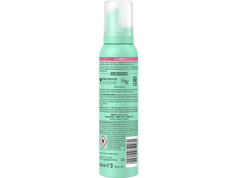 Schwarzkopf Taft Haarschaum Mousse Volumen 150 ml Schaumfestiger sorgt für mehr Volumen und natürliche Bewegung im Haar