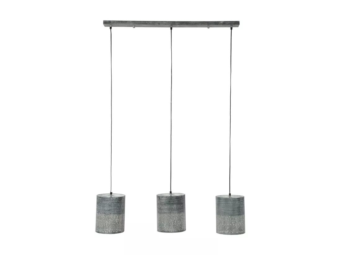 Suspension contemporaine 3 lampes ajourées effet béton MELBOURNE
