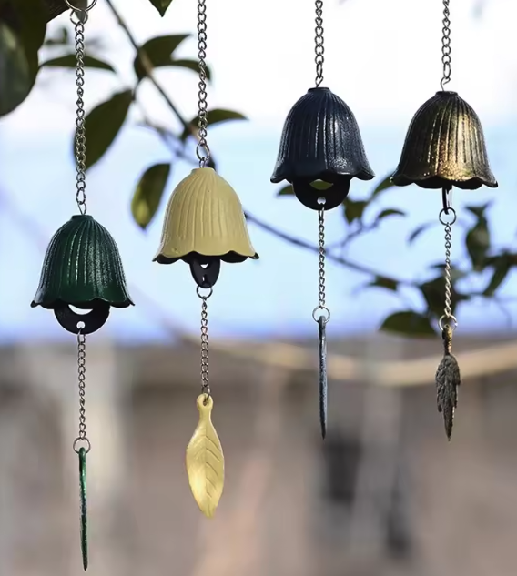 Windspiel Outdoor Retro Accessoire Garten Deko Traditionelle Japanische Glocke - Creme Weiss