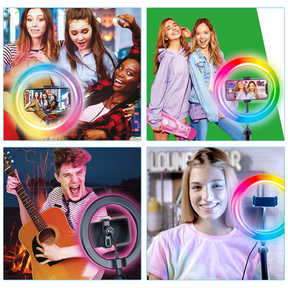 Studio Creator Video Maker mit 20 cm Farb-LED-Ringlicht