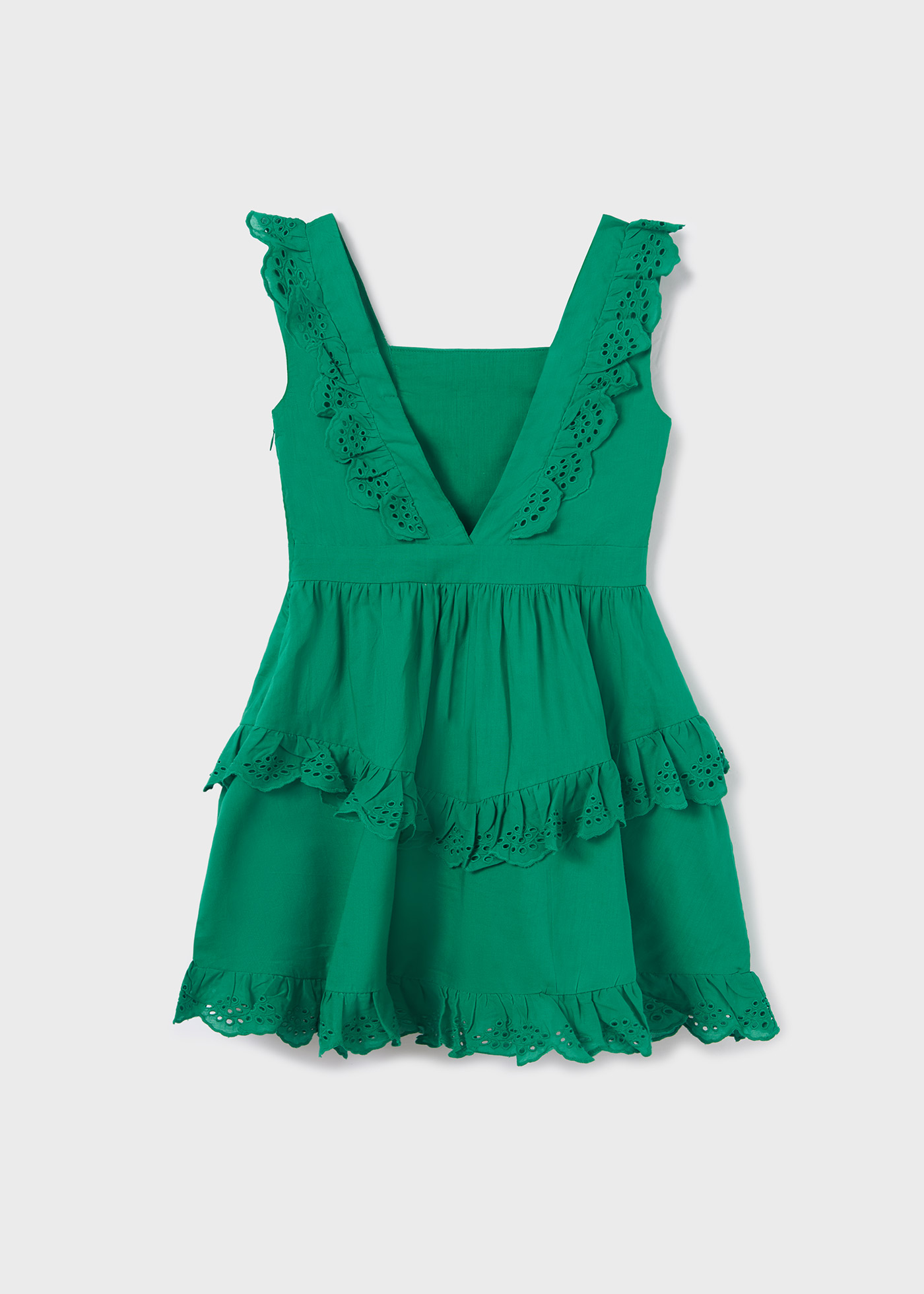 Vestido infantil de algodão com estampa perfurada