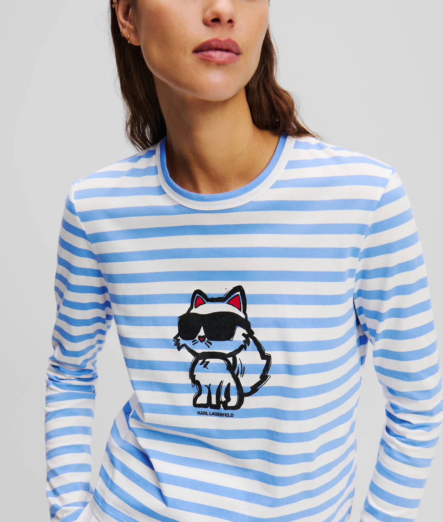 T-SHIRT À MANCHES LONGUES ET À RAYURES IKON - Rayure ultra-marine-crème