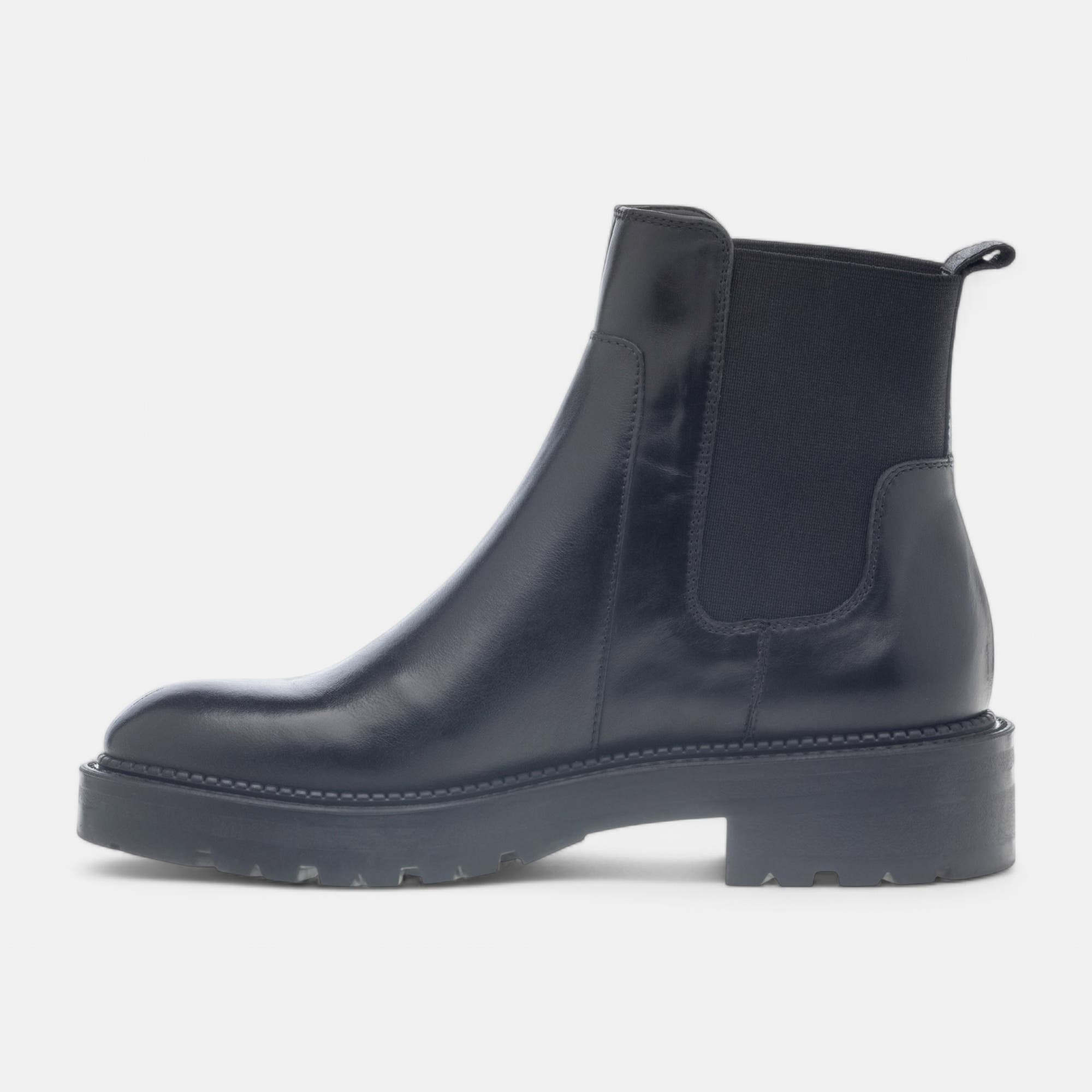 Boots chelsea Femme en cuir noir