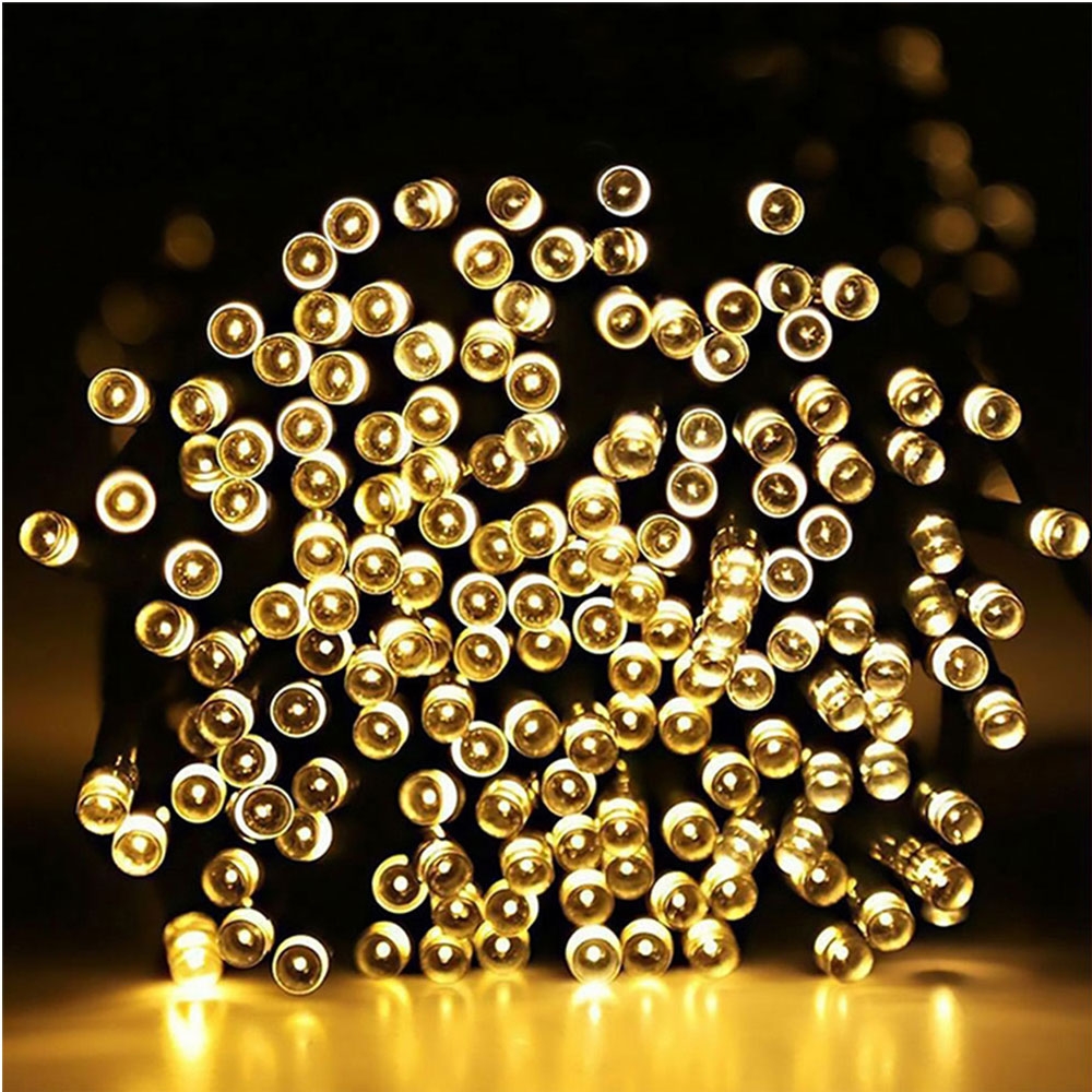 (22m) 200 LED's Deko Solar Lichterkette Outdoor Beleuchtung IP65 - Warmweiss
