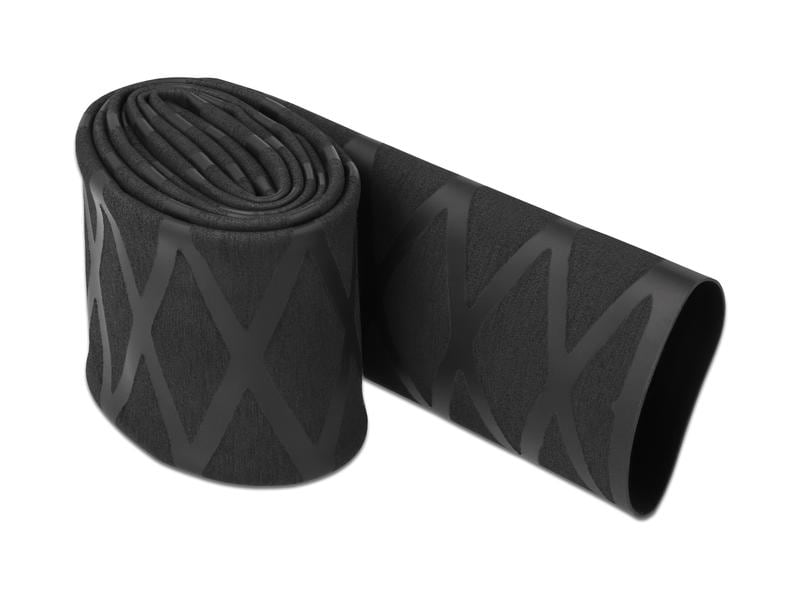 Delock Schrumpfschlauch X-Muster rutschfest 1 m x 30 mm Sch Schrumpfschlauch X-Muster rutschfest 1 m x 30 mm schwarz