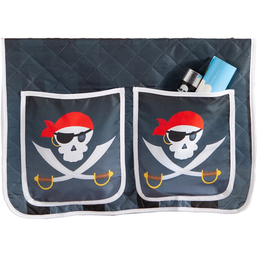 TICAA Kinder Bett-Tasche Pirat Luan für Hoch- und Etagenbetten Schwarz-Weiß