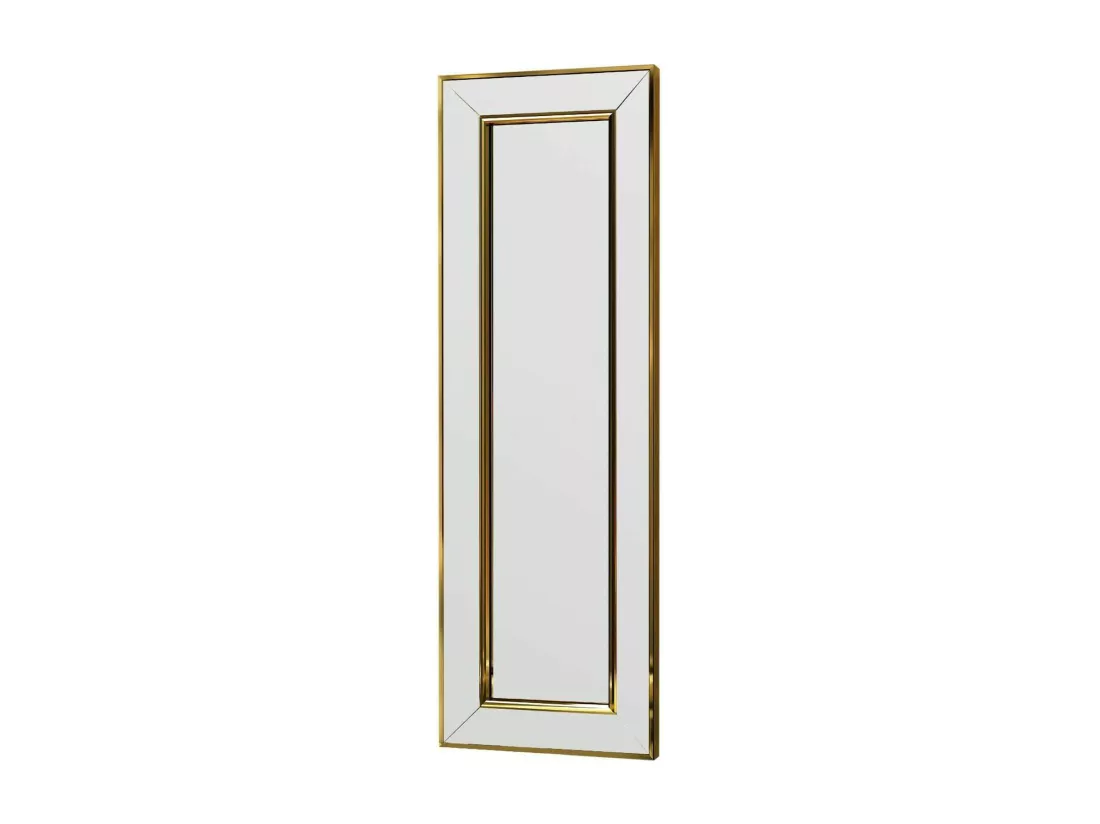 Miroir Musca, Verre miroité, Objet d'ameublement mural, Décoration avec miroir, 30x3h90 cm, Or