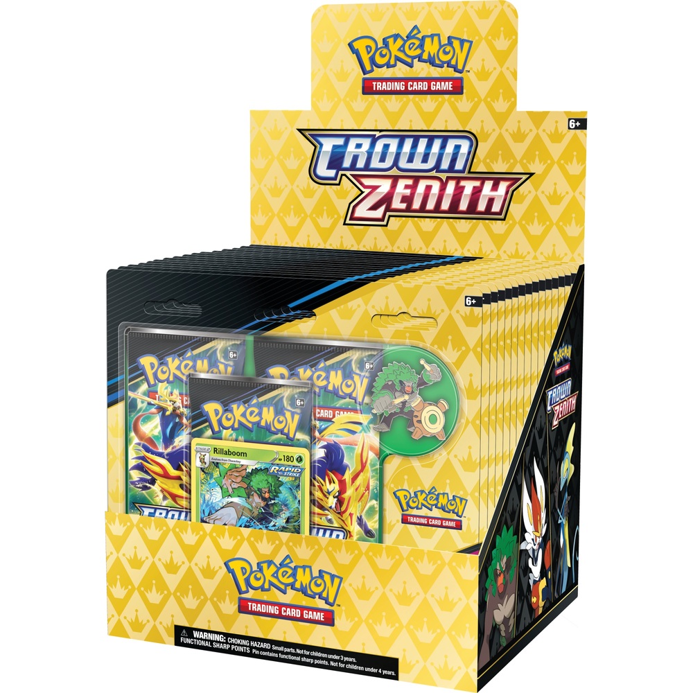 Pokémon-Sammelkartenspiel: Crown Zenith Pin – Rillaboom, Cinderace oder Inteleon (Sortiment)